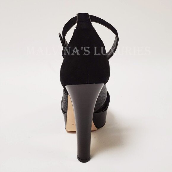 DOLCE & GABBANA SHOES BLACK SUEDE LEATHER PLATFORM SANDALS sz IT 40 US 10 - Picture 5 of 12